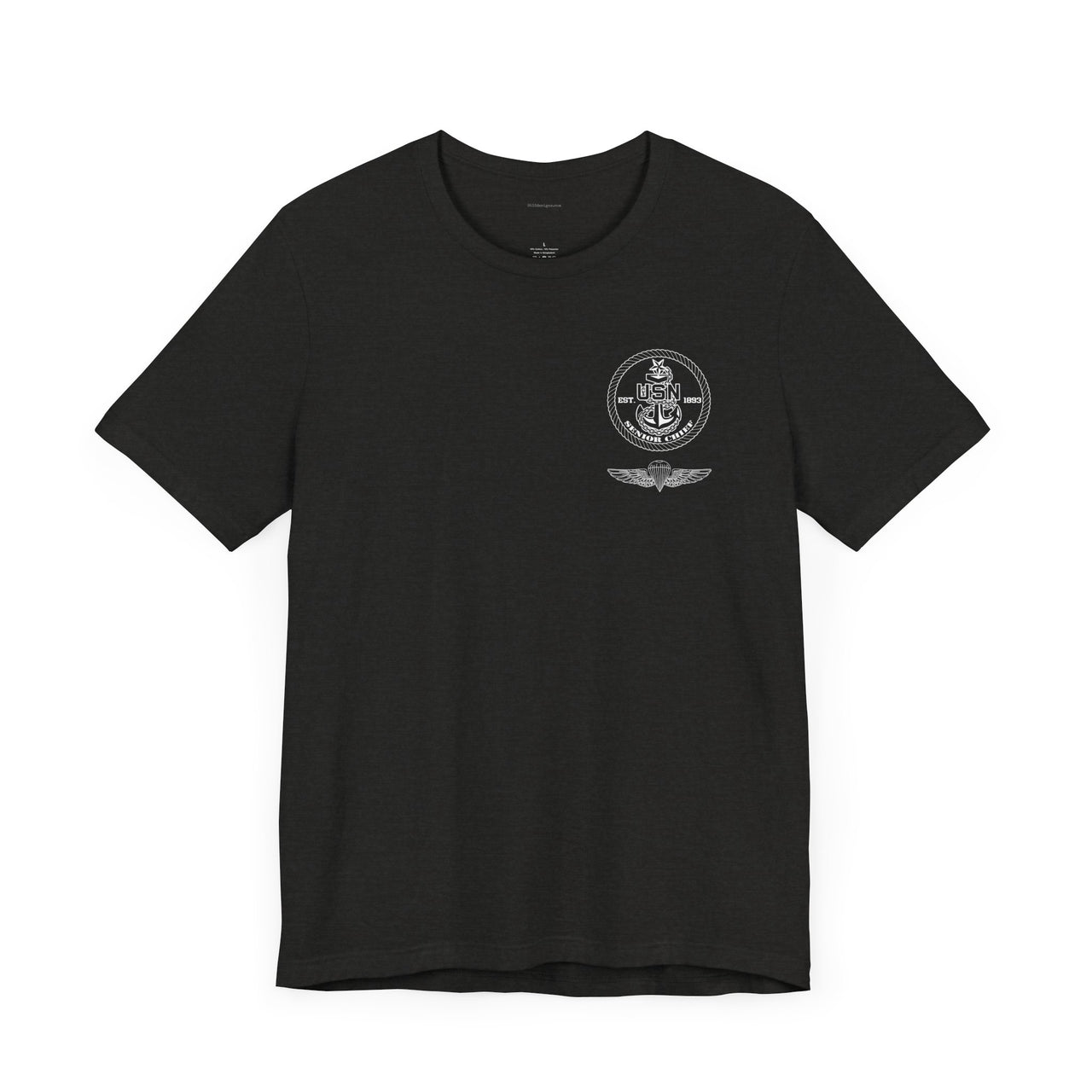 Navy Senior Chief Parachute Jumper (PJ) Qualification T-Shirt - Black & White Collection