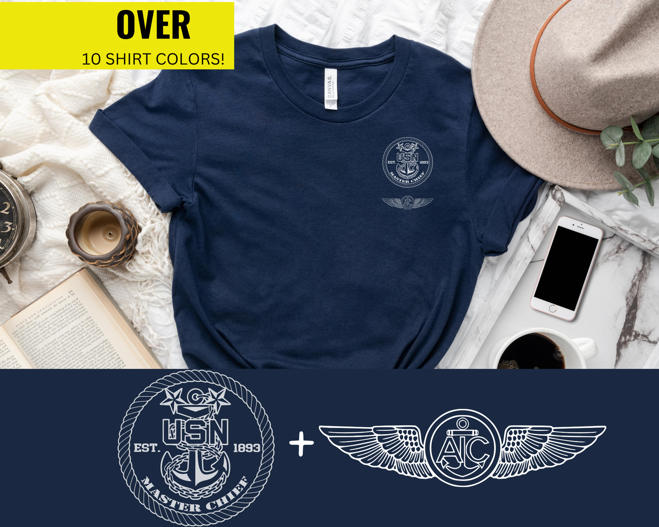 Navy Master Chief Aircrew Qualification T-Shirt - Black & White Collection