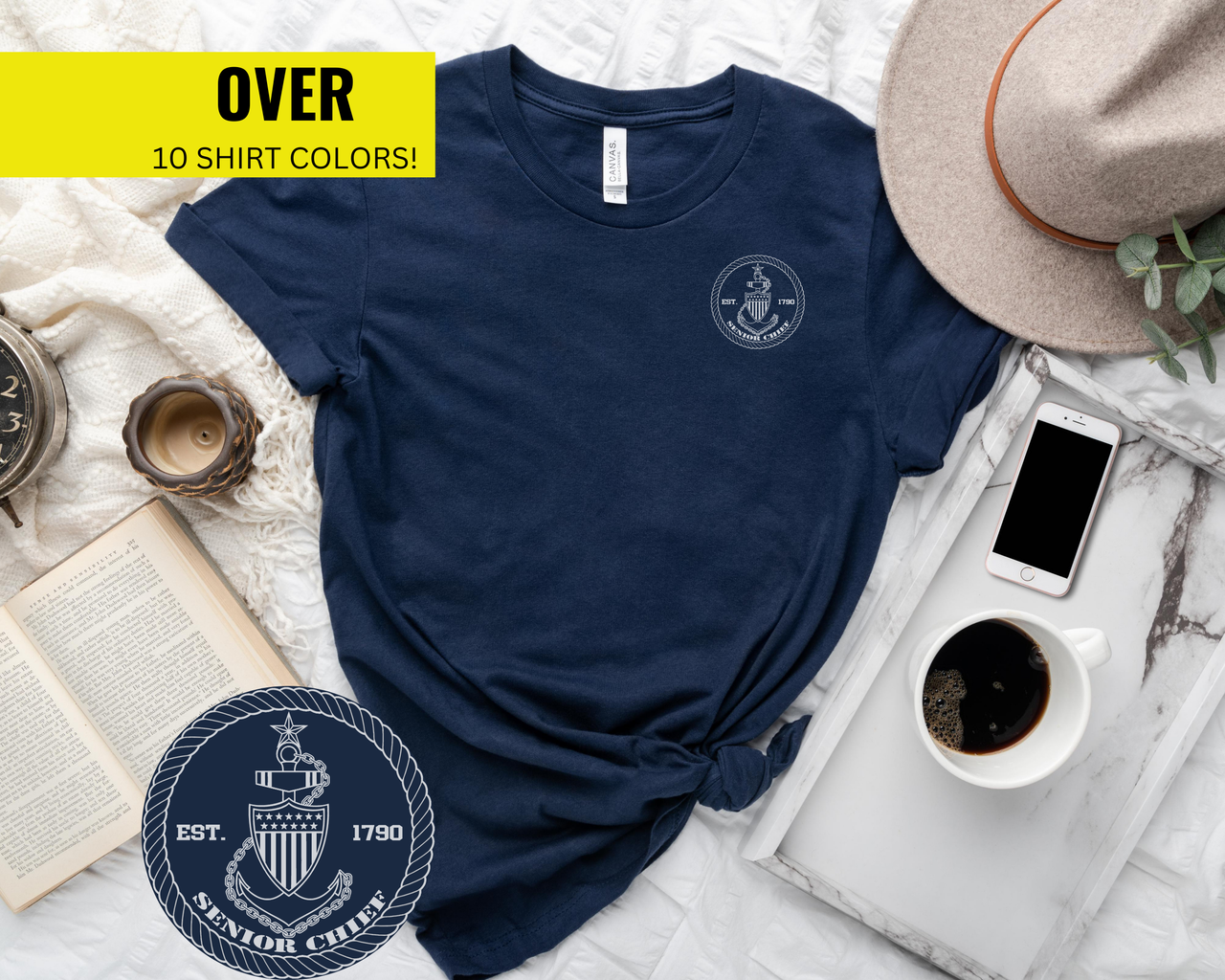 Coast Guard Senior Chief T-Shirt - Black & White Collection