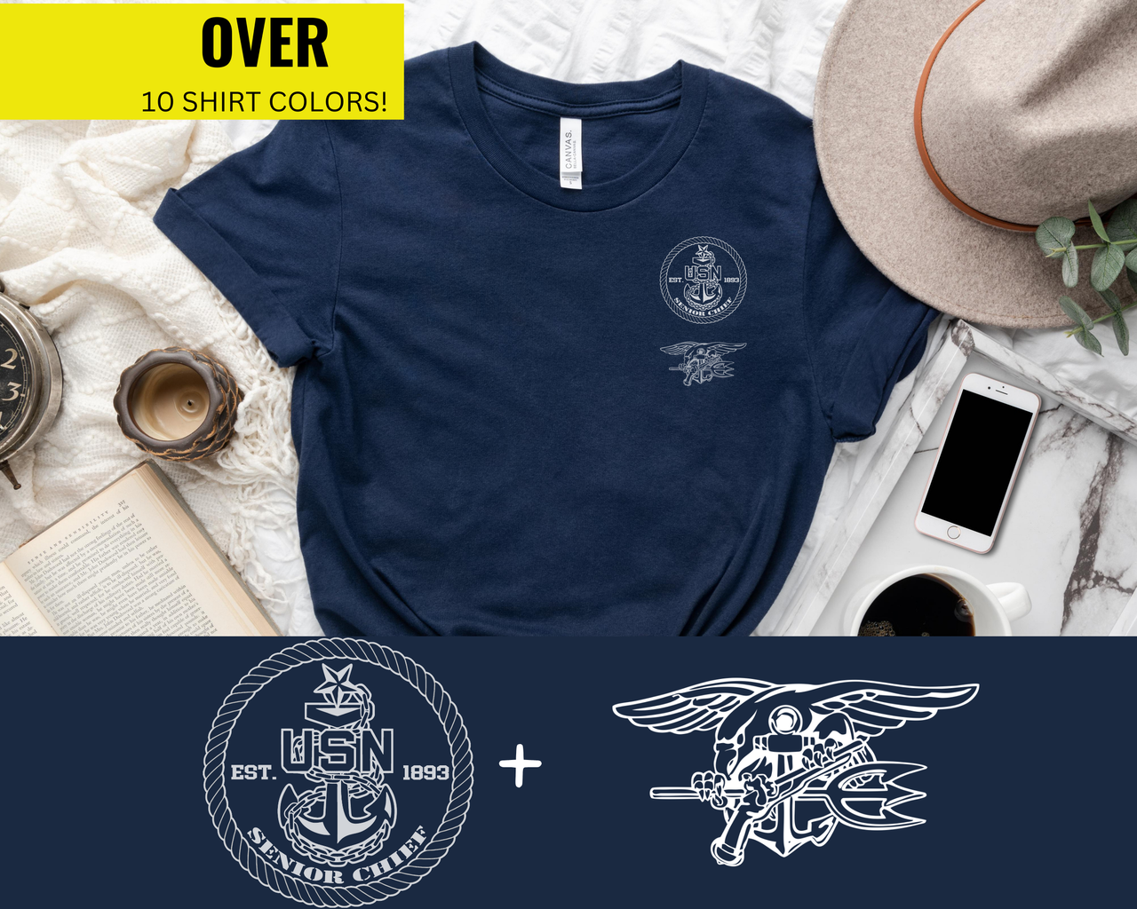 Navy Senior Chief SEAL T-Shirt - Black & White Collection