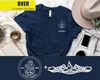 Thumbnail for Navy Chief Submarine Warfare Qualification T-Shirt - Black & White Collection