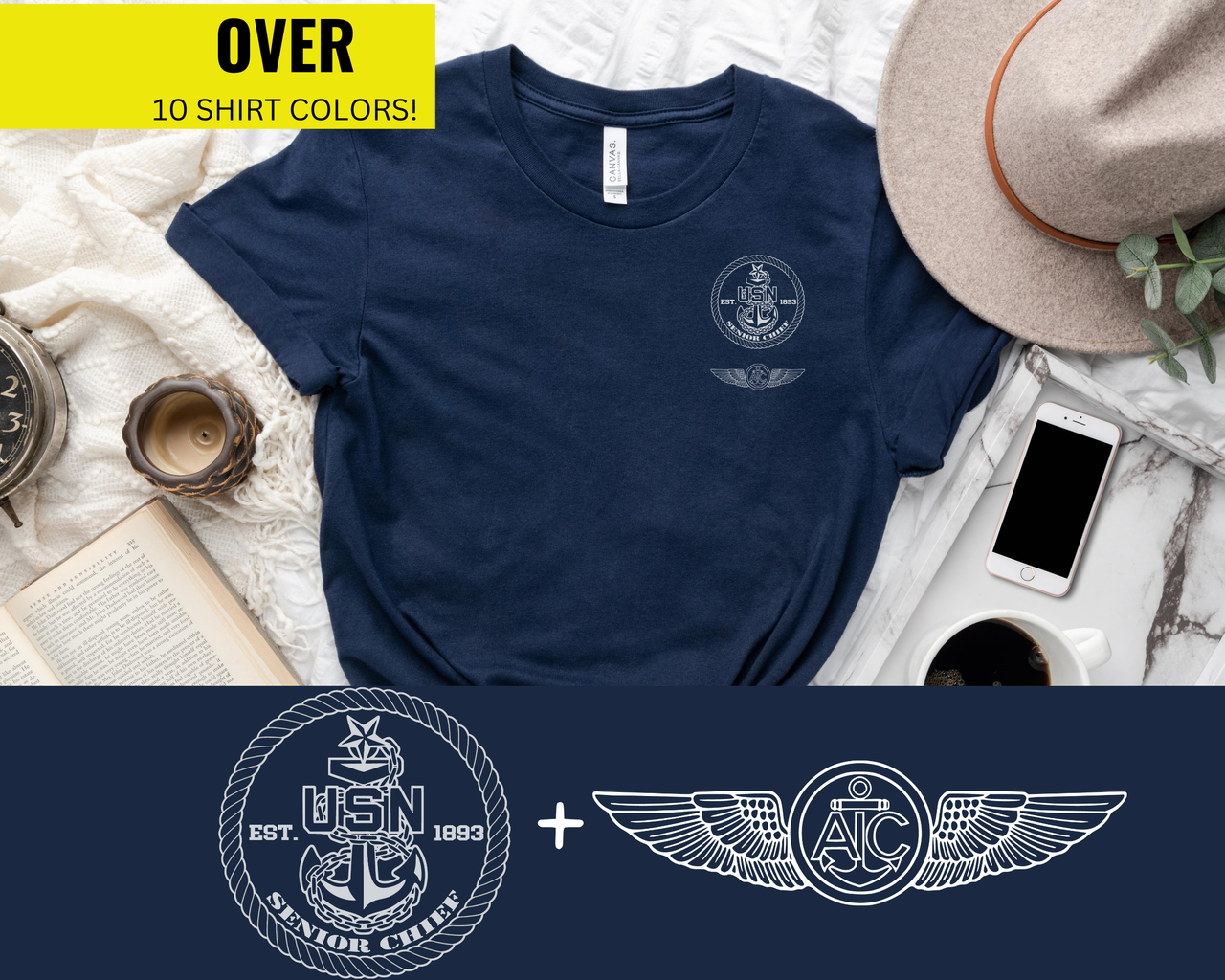 Navy Senior Chief Aircrew Qualification T-Shirt - Black & White Collection