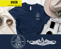 Thumbnail for Navy Senior Chief Submarine Warfare Qualification T-Shirt - Black & White Collection