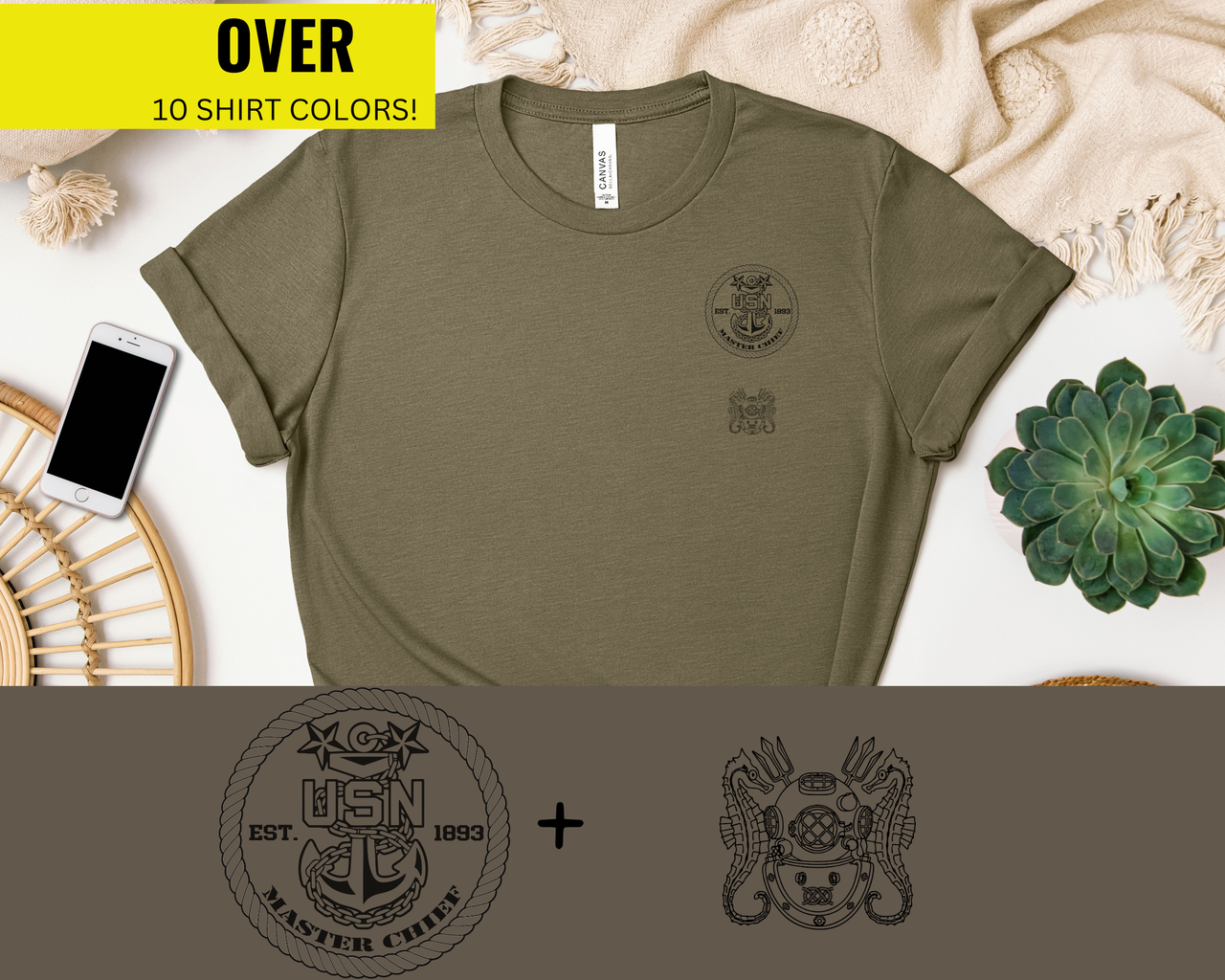 Navy Master Chief Master Diver Qualification T-Shirt - Black & White Collection