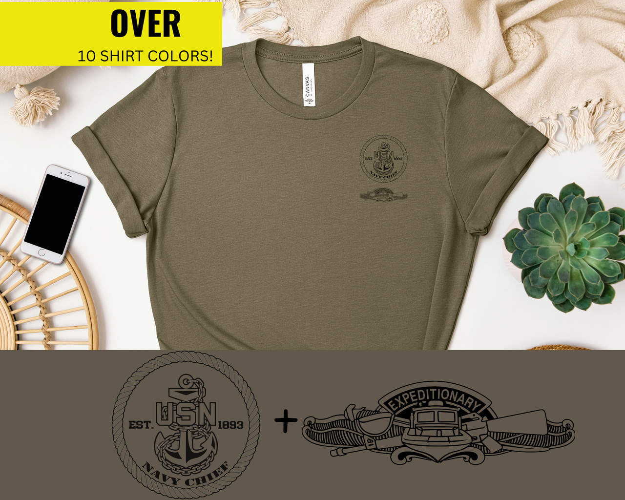 Navy Chief Expeditionary Warfare Qualification T-Shirt - Black & White Collection