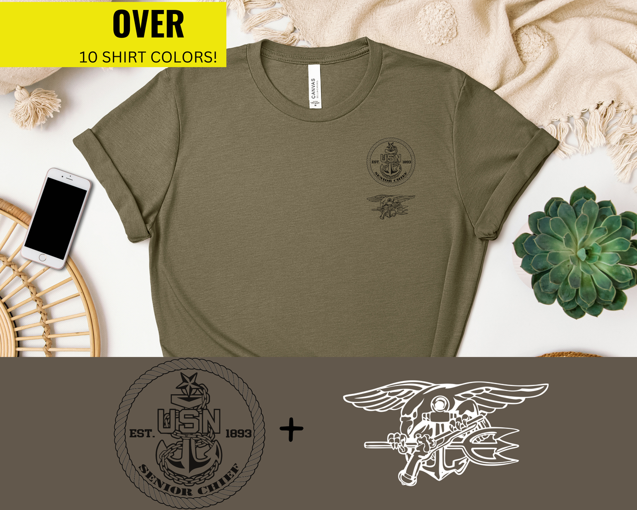 Navy Senior Chief SEAL T-Shirt - Black & White Collection