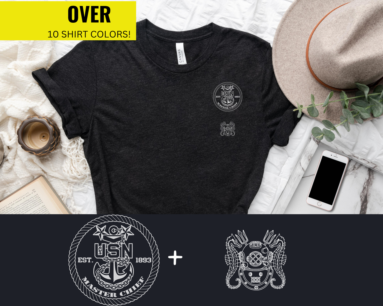 Navy Master Chief Master Diver Qualification T-Shirt - Black & White Collection