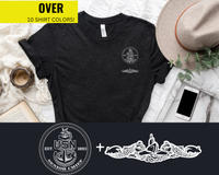 Thumbnail for Navy Senior Chief Submarine Warfare Qualification T-Shirt - Black & White Collection