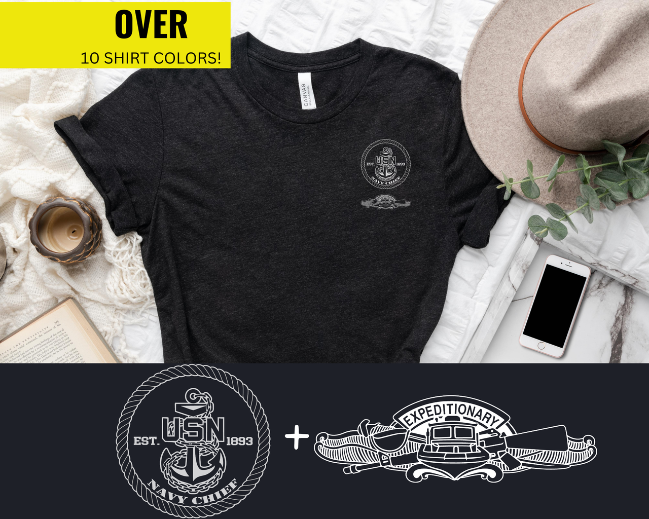 Navy Chief Expeditionary Warfare Qualification T-Shirt - Black & White Collection