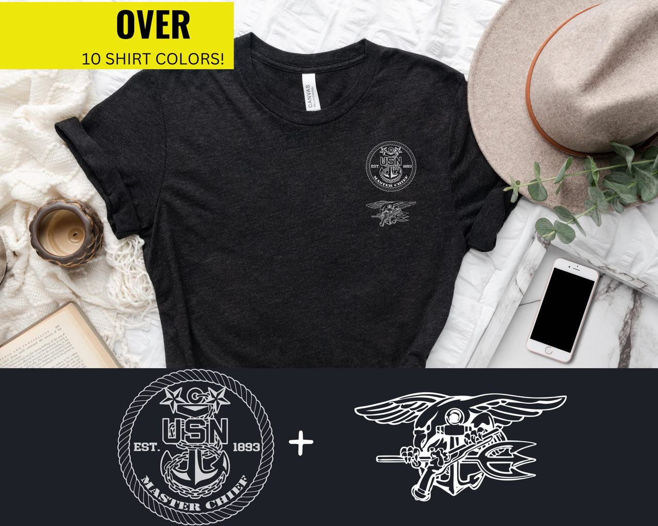 Navy Master Chief SEAL T-Shirt - Black & White Collection