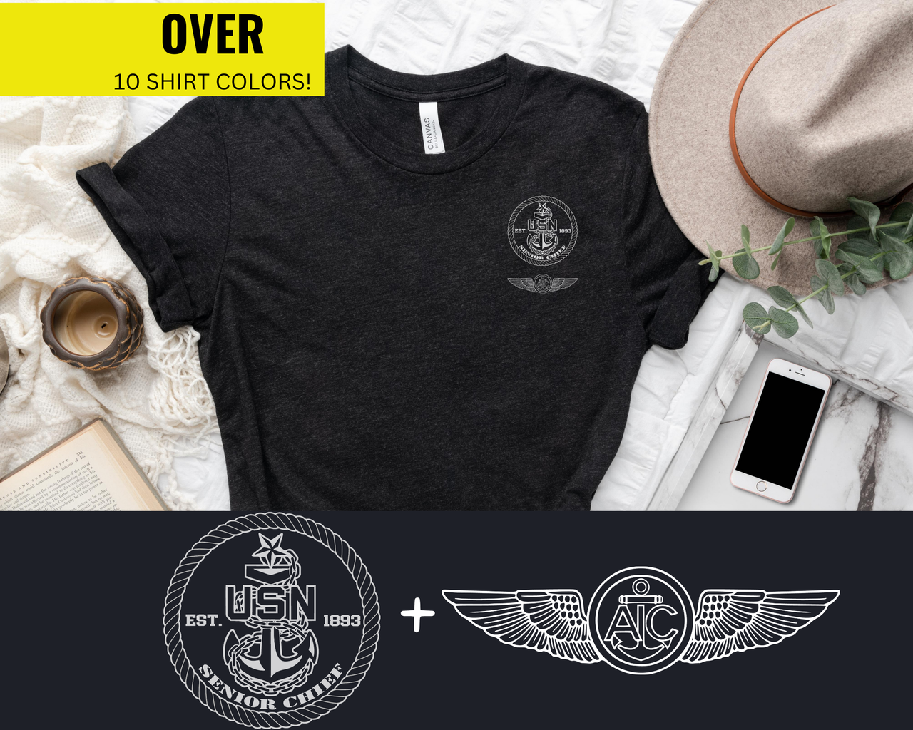 Navy Senior Chief Aircrew Qualification T-Shirt - Black & White Collection