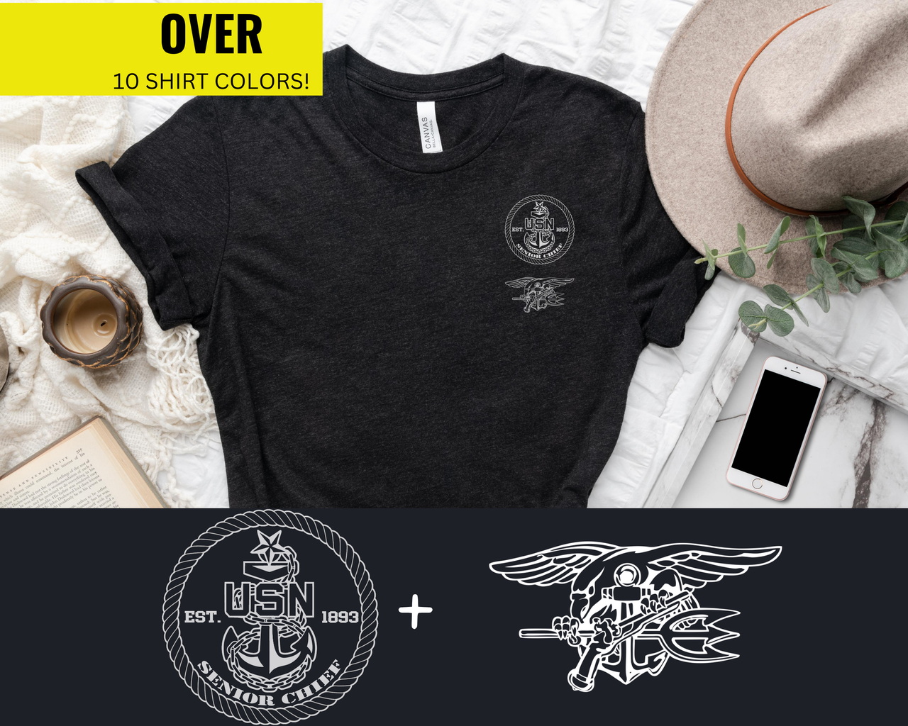 Navy Senior Chief SEAL T-Shirt - Black & White Collection