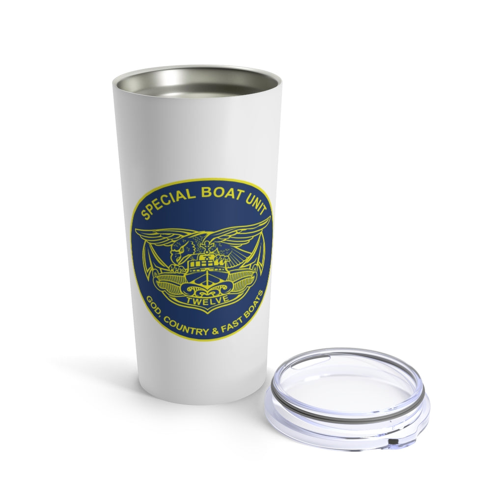 SBU 12 v1 White 20oz Travel Mug (Color)