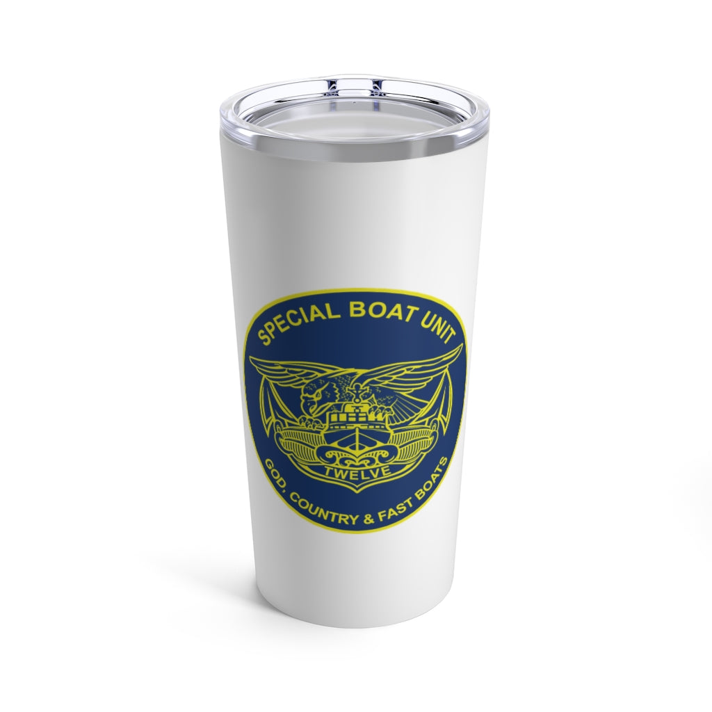 SBU 12 v1 White 20oz Travel Mug (Color)